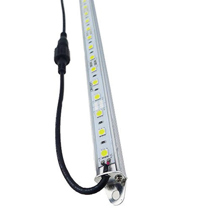 12"/30CM 6500K-7000K White 12V DC 5050 Aquarium LED Strip Lighting | 18LEDs Super Bright Cold White Waterproof IP67 Aluminum Lighting LED Linear Bar Lamp for Fish Tank (No Adapter and Dimmer) - color: White