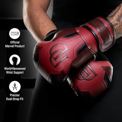 Hayabusa Marvel Hero Elite Boxing Gloves for Men and Women - color: Daredevil, size: 12oz