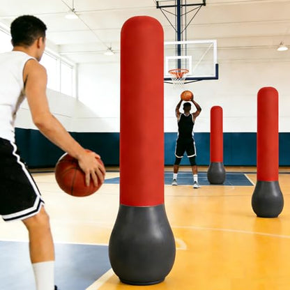 TNZMART 5 FT Inflatable Football Training Dummy and Boxing Dummy Self Righting Tackling Mannequin for Soccer Free Kick Wall Basketball Defender Reusable Practice Equipment