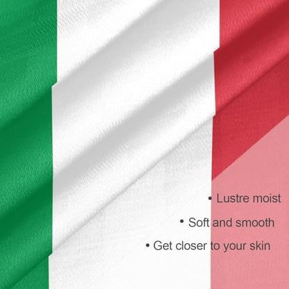 Bandana Square Head Scarf for Women Satin Hair Wrap Fashion Headband 27" - color: Italian Flag