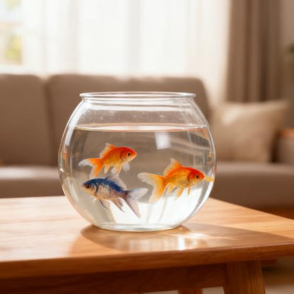 SynHHergyx Plastic Fish Bowl 30 oz Decorative Small Mini Fishbowl Round Plastic Aquarium Fish Bowls Unbreakable Heavy Duty Bowl for Centerpiece Vases, Party Decorations, Pack of 1