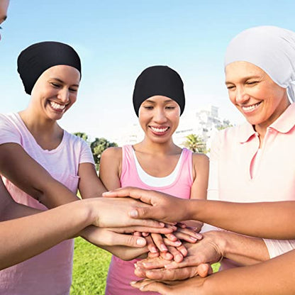 Unittype 2 Pieces Women Hijab Undercap Under Scarf Hat Hijab Cap Islamic Muslim Bonnet Cap Inner Beanies Hat Underscarf Turban Caps with Ties Back