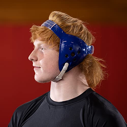 Matman Wrestling Headgear Adult Ear Guard Halo BJJ Grappling Head Guard - color: Royal