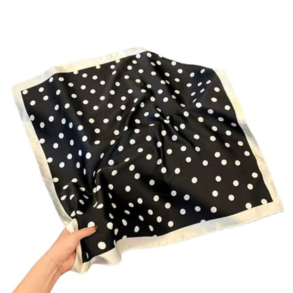 Square Silk Scarf Women Shawl Headbands Small Soft Neckkerchief Cat Print Bandana Satin Hijab Scarves - color: 23