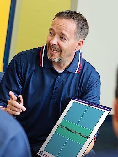 Premium Dry Erase Magnetic Badminton or Pickleball Coaching Coach Board Clipboard - Made in The USA - Double-Sided - Training Aids Equipment Gear - style: 4 Ceramic Player Magnets