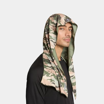 MISSION Cooling Hoodie Towel, Evaporative Cool Technology, Cools Instantly When Wet, UPF 50 Sun Protection, Contours Your Head to Stay in Place, Great for Sports, Fitness, Gym - color: Classic Camo Safari