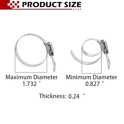 4 Pcs 1-1/4" Stainless Steel Hose Clamps with Thumb Screw for Pool Hose PVC | For Pool Hose Clamp PVC Tubing Dust Collection Pipe Clamp Worm Gear Clamp