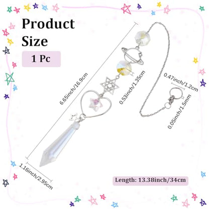 CREATCABIN Crystal Suncatcher Crystal Pendant Rearview Mirror Car Decor Wind Chimes Rainbow David Star Heart Planet Charm Hanging Pendant Ornaments Accessories for Window Balcony Home Garden - style: David Star