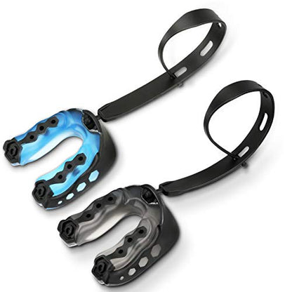 Number-one 2 Pack Soft Mouth Guard with Strap, Professional Sports Mouthguard for Boxing, Jujitsu, MMA, Football, Basketball, Hockey, Karate, Rugby Teeth Armor to Protect Braces for Adult & Youth