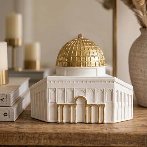 Iwa Concept Kaaba, Masjid Al-Aqsa & Masjid Al-Nabawi Set – Stone Dust Islamic Table Decor, High-Detail Miniature Holy Sites, Eid & Ramadan Gift,Colored Set - color: Colored