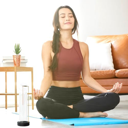 Incense Holder for Sticks, Anti-Ash Flying Incense Burner with 30 Incense Sticks, Detachable Glass Ash Catcher - color: Black