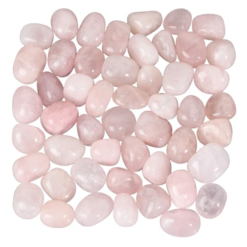 Sportmusies 1lb Natural Polished Crystals for Home Decoration, Rose Quartz | Crystals for Reiki Healing Chakra Balancing, Minerial Stone Specimen, Rocks for Zen Garden Vase Filler Jewelry Making Crafts - color: Pink