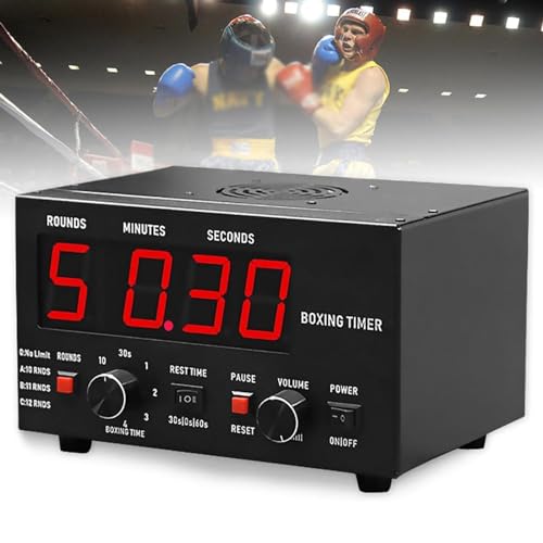 Boxing Interval Timer, Professional Gymnastics Timer with LED Display, Workout Times and Selectable Cycle Reps, Gymnastics Interval Timer,Red - color: Red