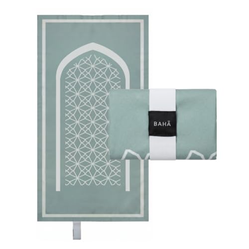 Portable Prayer Mat | Travel Prayer Mat, Foldable Prayer Rug for Muslims, Perfect Muslim Gift (Moss Green)