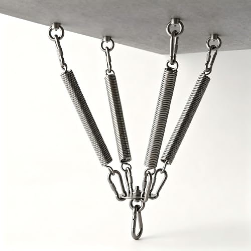 Heavy Bag Hanger, 304 Stainless Steel Punching Bag Ceiling Mount with 4 Springs, Vibration & Noise Dampening Design - color: Hanger with Spring for Concrete Ceiling