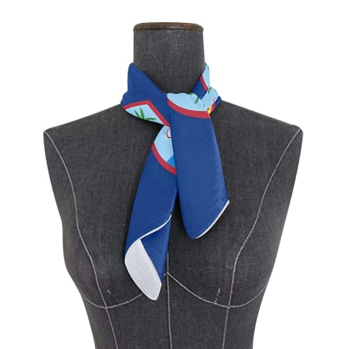 Women's Silk Scarf Square Satin Head Scarves Fashion Neck Scarf Hair Wraps Silk Bandana - color: Guam Flag