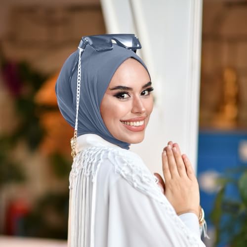 para life Snap Hijab for Women, Breathable Instant Hijabs|Standard Size Stretchable Cotton Sandy|Jersey Undercap - color: Grey