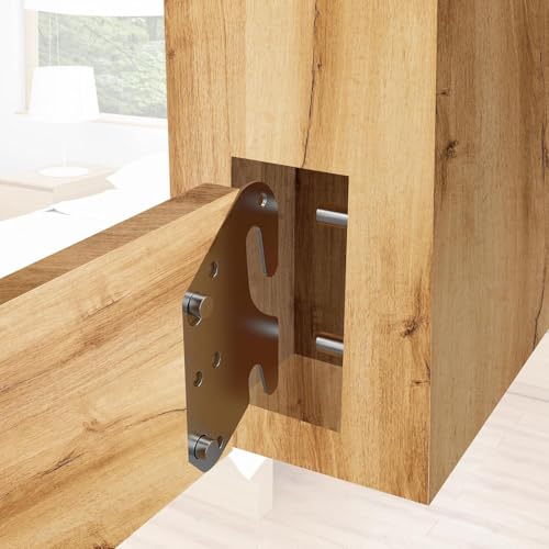Bitray Wood Bed Plates Wood Bed Rail Hook Plates Bed Rail Brackets - 8pcs - style: 8pcs