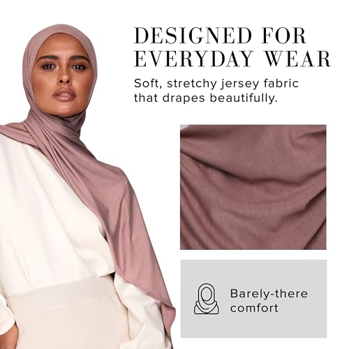 VOILE CHIC 여성용 프리미엄 저지 히잡 스카프 - 이슬람 헤드 스카프 랩 히잡 - color: 스핑크스, size: Regular