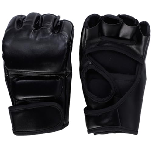 Boxing Gloves Training Gloves Half Finger Sport Gloves Heavy Bag Gloves Punching Gloves Kickboxing Gloves - color: MMA black boxing