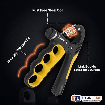 Grip Strength Trainer – Adjustable Resistance Hand Grip Strengthener (11-220 Lbs/5-100KG) with Auto Electronic Counter | Forearm & Finger Exerciser for Athletes, Musicians, Injury Recovery - color: Orange