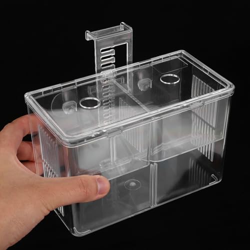 Fish Breeding Box with Hook and Suction Cup Aquarium Fry Incubator Isolation Hatchery for Tropical Fish for Spawning and Nursery
