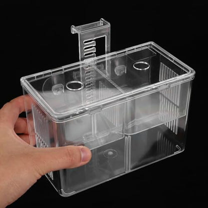 Fish Breeding Box with Hook and Suction Cup Aquarium Fry Incubator Isolation Hatchery for Tropical Fish for Spawning and Nursery