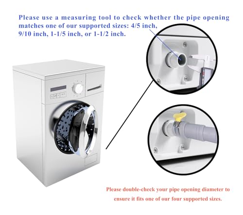 10ft Washing Machine Drain Hose Extension Kit - Universal for Washer, Dishwasher & Dehumidifier, 7-Piece Set with U-Bracket, 4 Clamps & Adapter - size: 10Feet