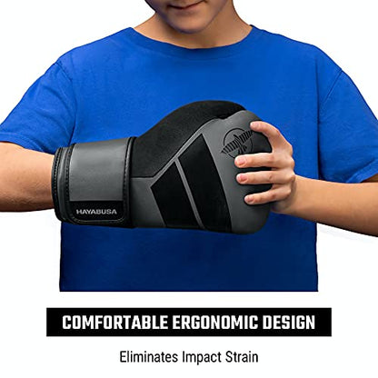 Hayabusa S4 Kids Boxing Gloves for Boys and Girls - color: Charcoal, size: 6oz
