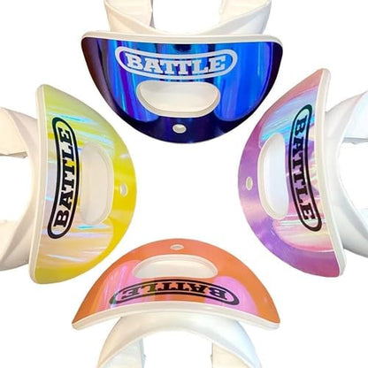 Battle Sports Iridescent Oxygen Football Mouthguard, Chrome Blue/Purple | Maximum protection, Safe secure comfortable fit, Breathable built-in airflow channels, No boil required, Advanced composite - color: Chrome Blue/Purple