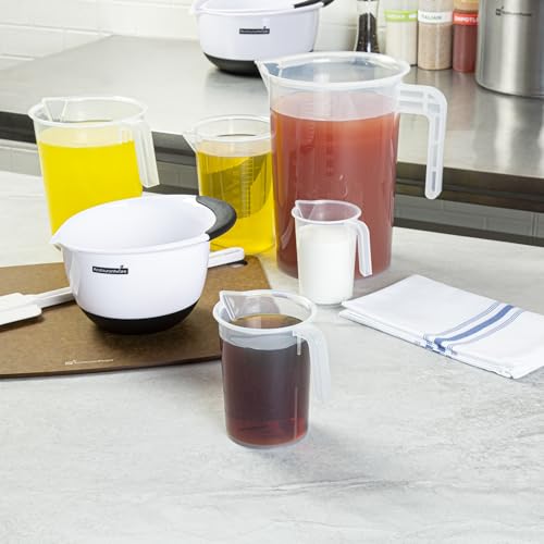 Restaurantware Measuring Cup, 16 Ounce Pack of 1 Conical Spout Liquid Scaling Vessel Embossed Ml and Oz Graduations, Clear Plastic Measuring Cup with Handle, For Cooking Baking For Oil Flour