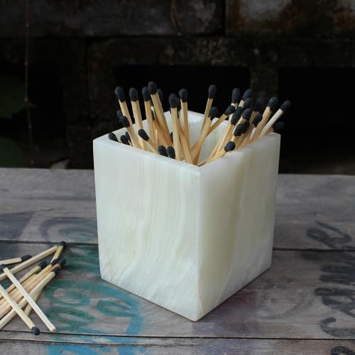 Natural Light Green Onyx Toothbrush Holders for Bathroom, Marble Makeup Brush Holder Countertop Organizer - color: Light Green Onyx