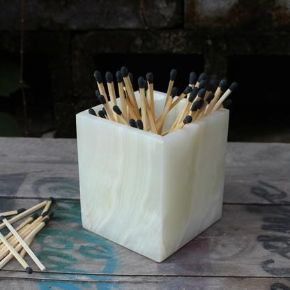 Natural Light Green Onyx Toothbrush Holders for Bathroom, Marble Makeup Brush Holder Countertop Organizer - color: Light Green Onyx