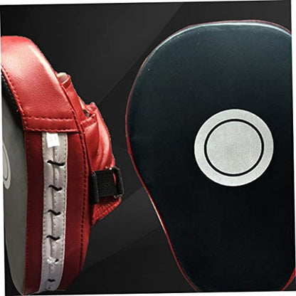 BESPORTBLE Creative Boxing Mitts PU Punch Pads for Martial Arts Training Curved Design Breathable Sweat for Kickboxing Thai Karate Black Red
