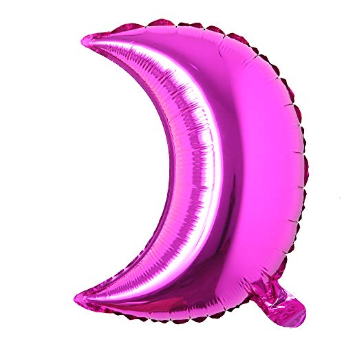 18 inch moon Eid Al-Fitr holiday aluminum foil helium balloons birthday holiday party supplies wedding layout decoration (18 inch Moon Rose Red) - color: 18 Inch Moon Rose Red