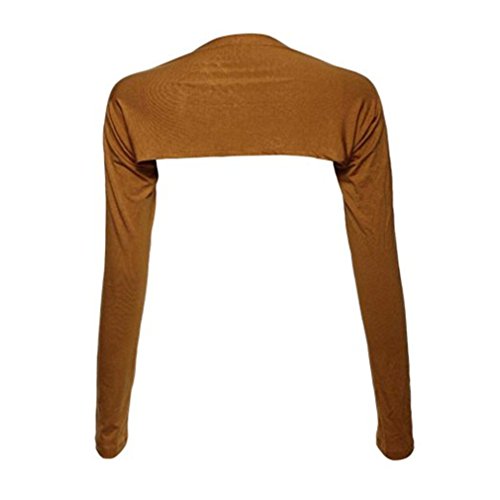 YEESAM Bolero Shrugs for Women Long Sleeve Arm Sleeves Hijab Accessories One Size - color: Camel