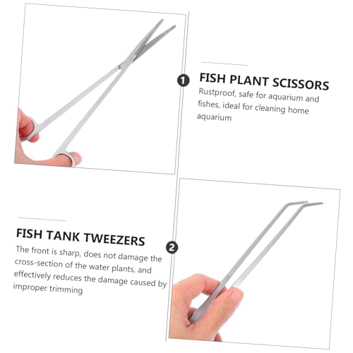 LIOOBO 1Set Aquascaping Tools Aquarium Maintenance Aquatic Plant Scissors Tweezers Spatula Kit for Fish Tank Care