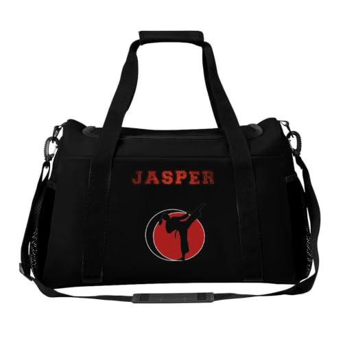 Custom Name Taekwondo Karate Duffle Bag for kids Boy Girls,Personalized Martial Arts Gear Bag,Water-Resistant Sparring Equipment Black - color: Taekwondo Karate-08