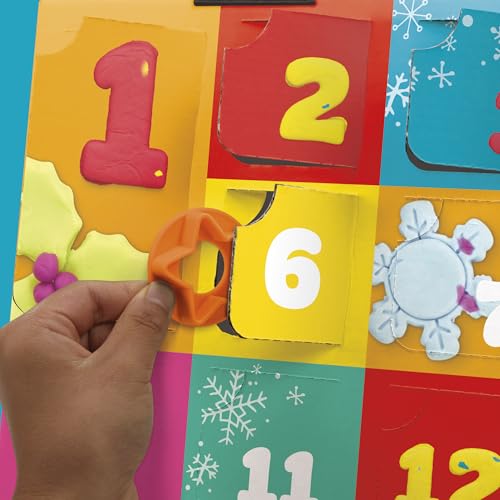 Play-Doh Holiday Advent Calendar for Kids 3 and Up, 24 Day Countdown, Multiple Surprise Gifts Behind Each Door, Arts & Crafts