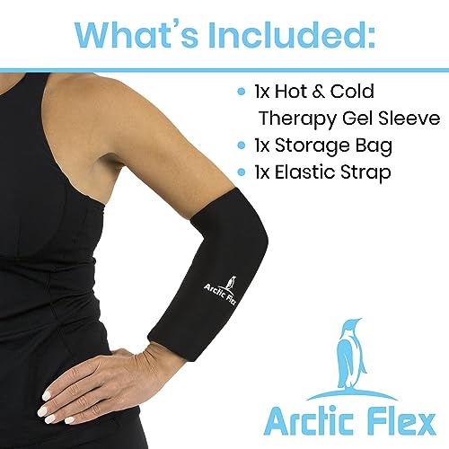 Arctic Flex Ice Sleeve for Knee, Elbow, Arm - Hot & Cold Freeze Pack Wrap | For Tennis Pain Relief, Tendonitis - Gel Compression Brace for Injuries - Therapy Compress - Reusable, 360 Coverage - size: X-Large