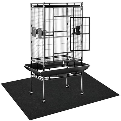 Large Bird Cage Mat, 35x47 Inch Under Pet Cage Mat for Bird Cages, Dog Crate Mat Liner, Reptile Aquariums, Waterproof Felt Liner with Non-Slip Backing for Kennel Training, Floor Protector - size: 35x47 Inch