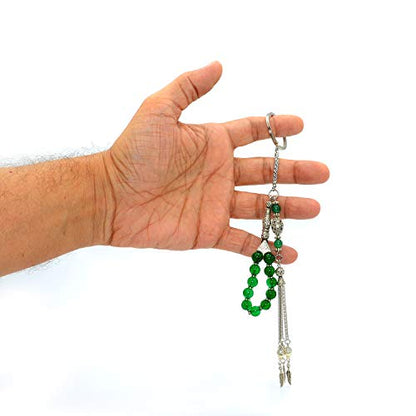 Keychain & Rosary Collection -Car Key Chain-Handbags Holder - color: (8 Mm-green Aventurine Stone)