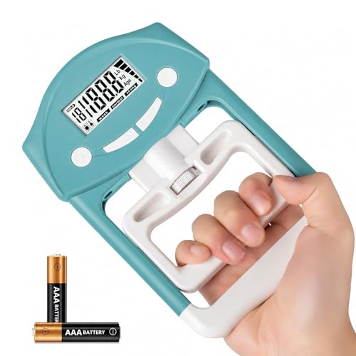 Hand Grip Strength Tester - 220lbs/100kg Digital Hand Dynamometer with High-Precision Strain Gauge, Electronic Handgrip Strength Testing Tool for Athletes, Seniors & Fitness Tracking - color: Blue