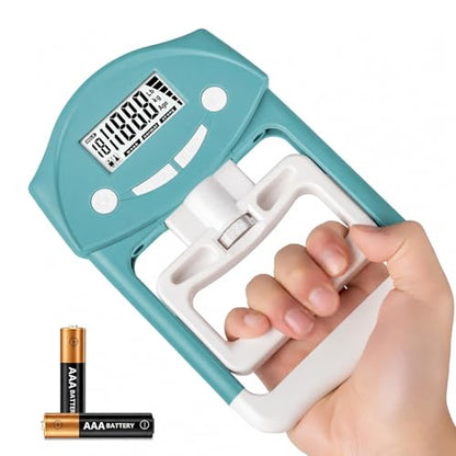 Hand Grip Strength Tester - 220lbs/100kg Digital Hand Dynamometer with High-Precision Strain Gauge, Electronic Handgrip Strength Testing Tool for Athletes, Seniors & Fitness Tracking - color: Blue