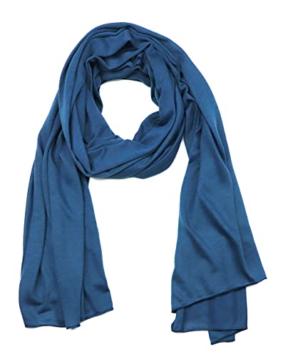 vabovin Head Wraps for Black Women Stretch Jersey Knit Turban Headwrap Solid Color Headscarf Headband Shawl - color: 10- Teal