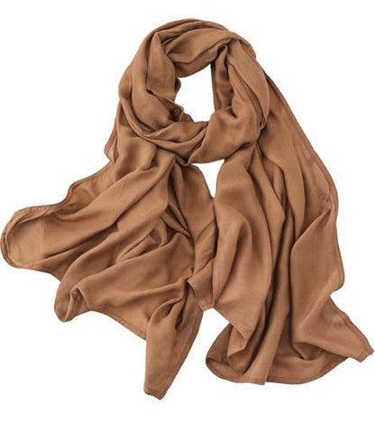 Thin Cotton Scarf For Spring And Summer, Pure Color Edged Sunscreen Shawl - color: 32