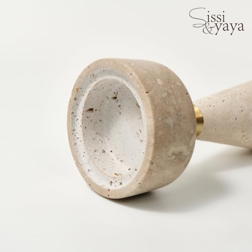 Sissi & yaya Marble Incense Burner with Brass Cover, 11 x 3.8 inches, Multi-Purpose Holder for Cones, Coils and Sticks (White) - color: White