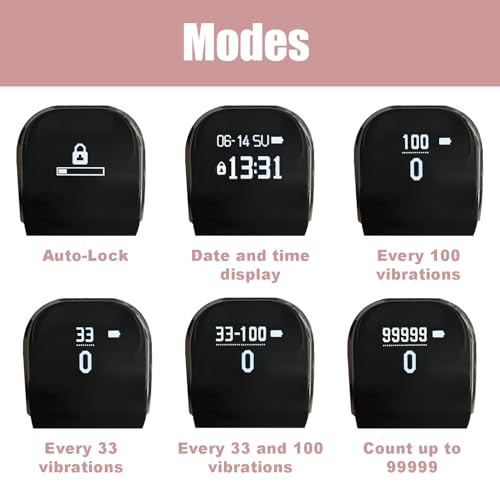 Worship Counter, Tally Clicker for Muslim Islamic Prayer, OLED Screen, Time and Date Digital Display, Vibration Reminder Alarm, Golf, Goods Counting, Lap, Knitting