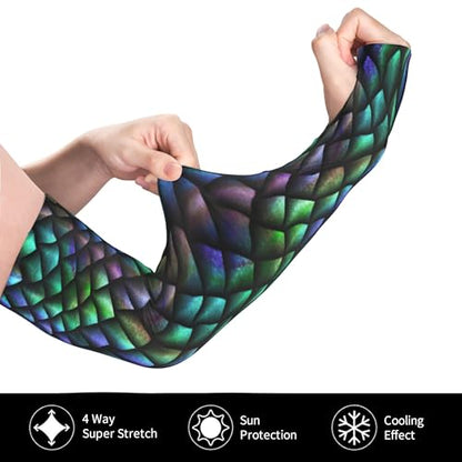 Arm Sleeves Outdoor Garden Sports Cooling Sun Sleeve for Women Men Farm - color: Dragon Skin