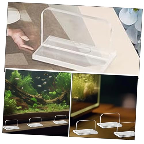 6pcs Transparent Acrylic Aquarium Lid Handles Sturdy Fish Tank Cover Handles with Stickers Rectangle Replacement for Betta Fish Tanks Versatile Aquarium Accessories